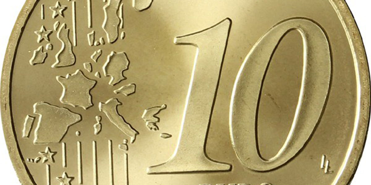 Eine 10 Cent Münze.