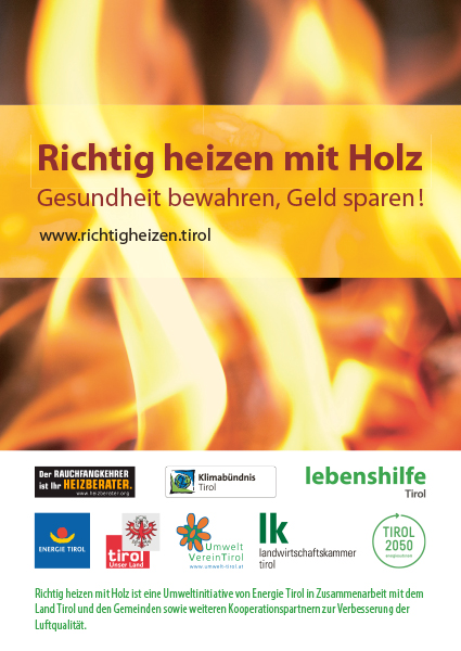 Deckblatt der Broschüre "Richtig heizen mit Holz"