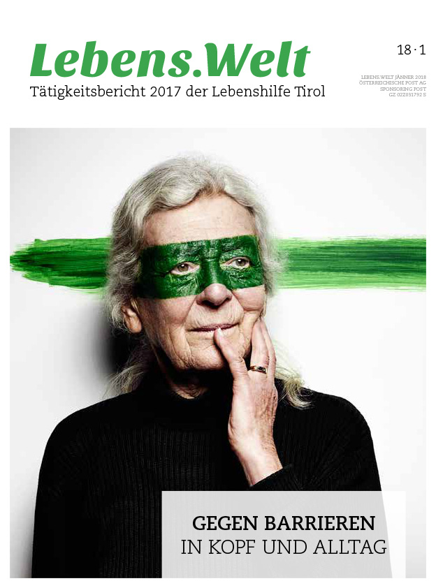 Deckblatt des Tätigkeitsberichtes 2017 der Lebenshilfe Tirol